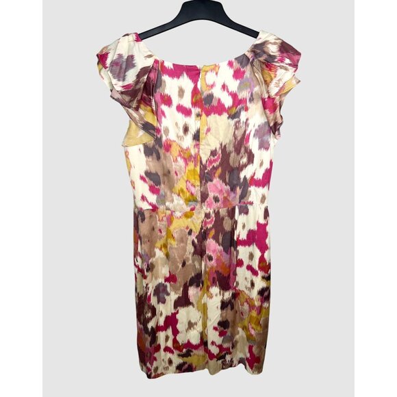Ann Taylor Loft Womens Multicolor Ruffle Sleeve Dress Size 12 - Picture 15 of 16
